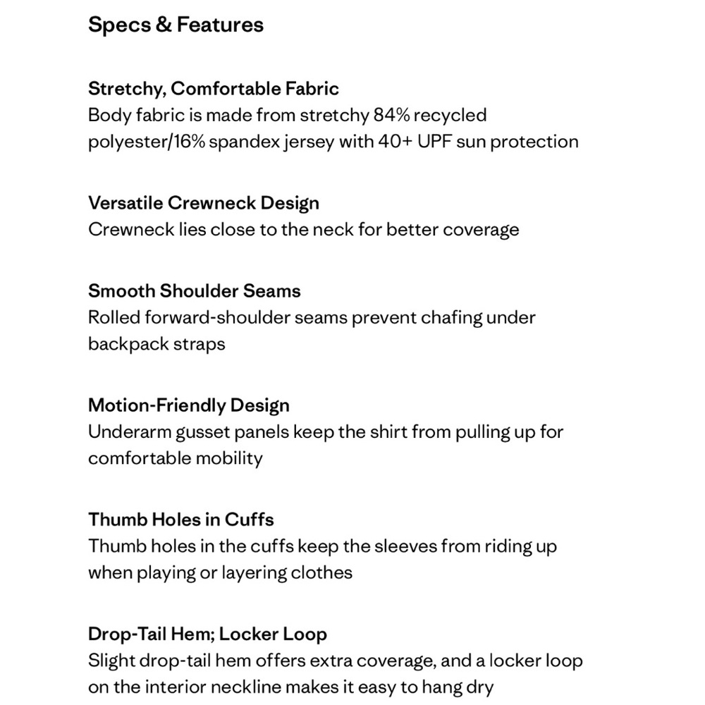 NWT Patagonia Capilene UPF Cool Silkweight Long Sleeve Shirt, Foxy Fitz - Picture 4 of 10